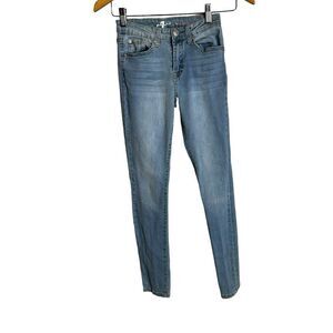 Girls 7 for all mankind size 14 light wash skinny jeans